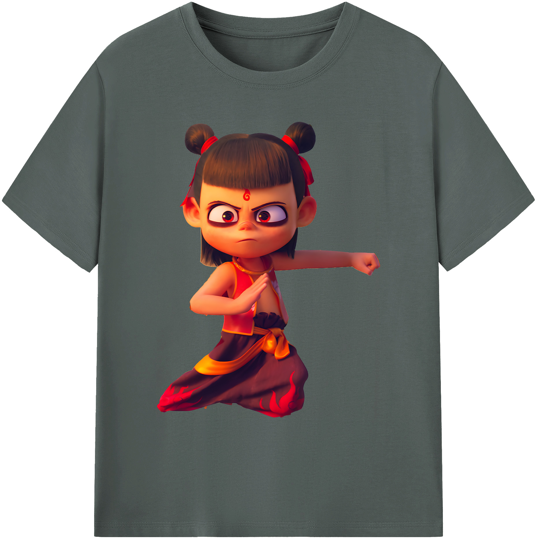 （画像用） Ne Zha 2 ナタ 魔童の大暴れ 綿100％ メンズ半袖Tシャツ｜肌触りやわらか＆通気性